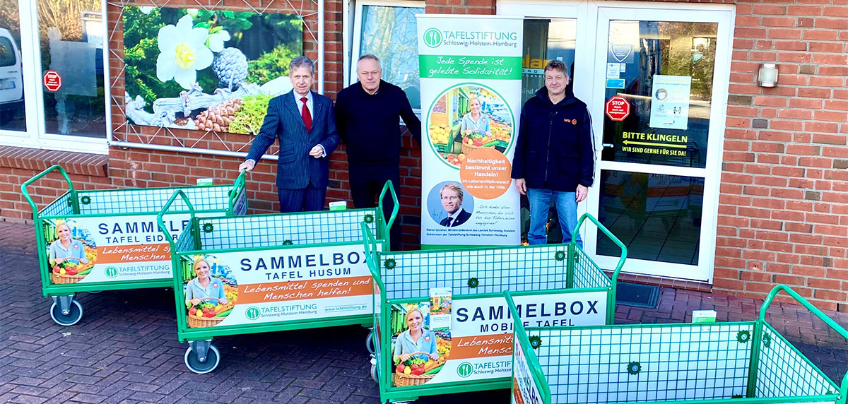 Neue Gitter-Sammelboxen für die Tafel Husum