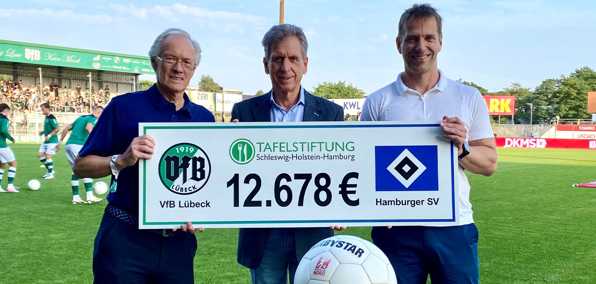 Hamburger SV und VfB Lübeck mit Herz für das Tafelwesen